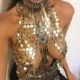 thumbnail image 3 of Women's Sexy Halter Backless Tank Top Bra Body Chain Necklace Tassels Party, 3 of 5