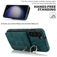 thumbnail image 6 of Nalacover for Samsung S21 FE, Wallet with RFID Credit Card Holder and Zipper Pocket,Drop Protection Flip Cover Ring Holder Kickstand with Double Magnetic Clasp for Samsung Galaxy S21 FE, Blue, 6 of 10