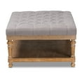 thumbnail image 4 of Baxton Studio Lindsey Modern and Rustic Grey Linen Fabric Upholstered and Greywashed Wood Cocktail Ottoman, 4 of 8
