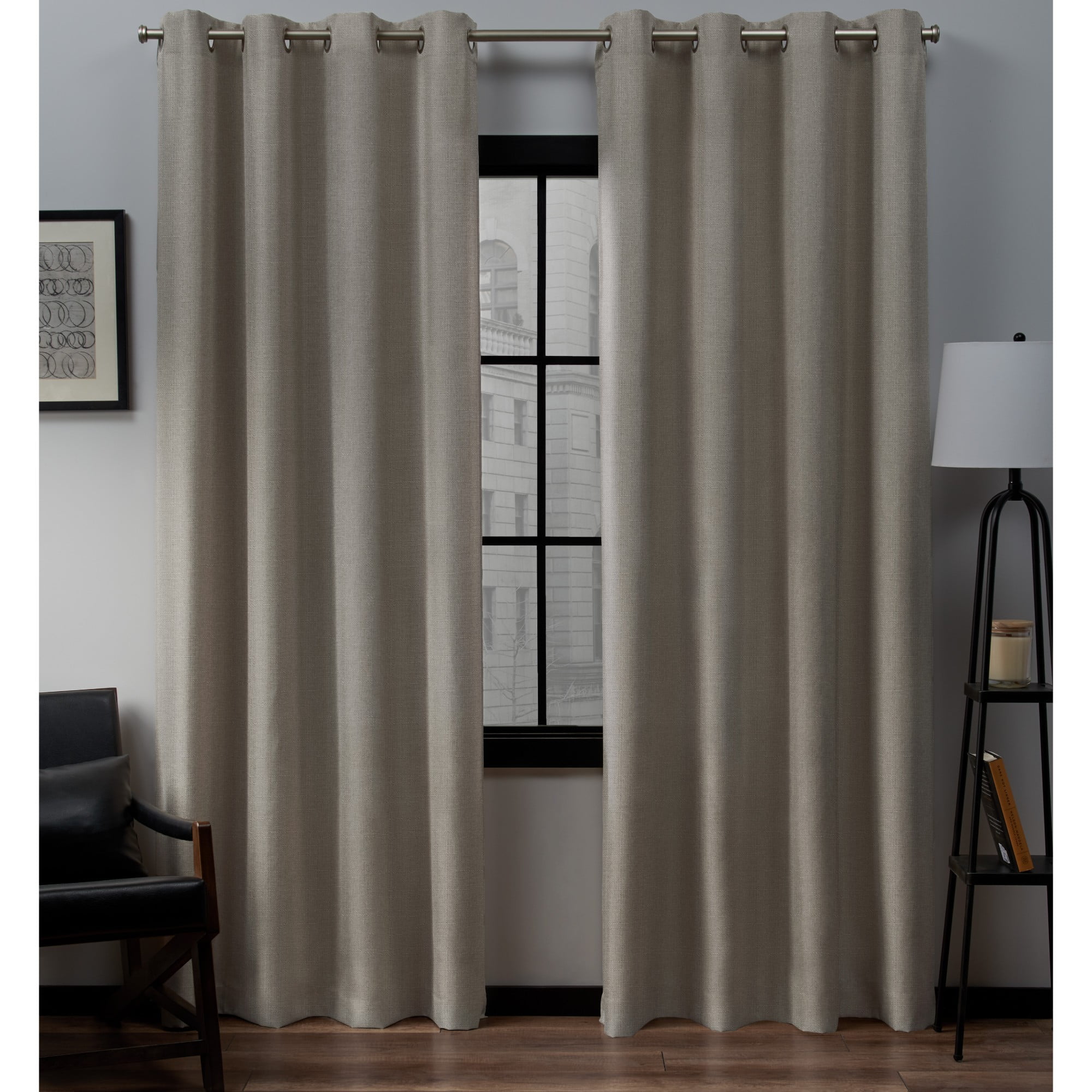 How To Hide Grommets On Curtains Exclusive Home Curtains Loha Linen Grommet Top Curtain Panel Pair, 54x108,  Natural - Walmart.com