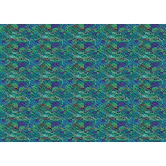 Ahgly Company Indoor Rectangle Patterned Blue Jay Blue Area Rugs, 6' x 9'