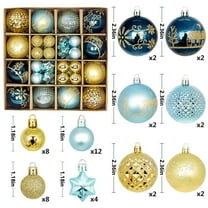 YHAJDS 44PCS Christmas Ball Ornaments 1.18/2.36in Shatterproof Xmas Bulbs Christmas Ornaments Set Xmas Tree Balls Hanging Balls for Wedding Holiday Halloween Party Decor Christmas Wreath Ornaments