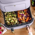 thumbnail image 4 of Beautiful 9 Qt TriZone Dual Basket Air Fryer, EverGood™ Ceramic Nonstick Coating, Lavender by Drew Barrymore, 4 of 12