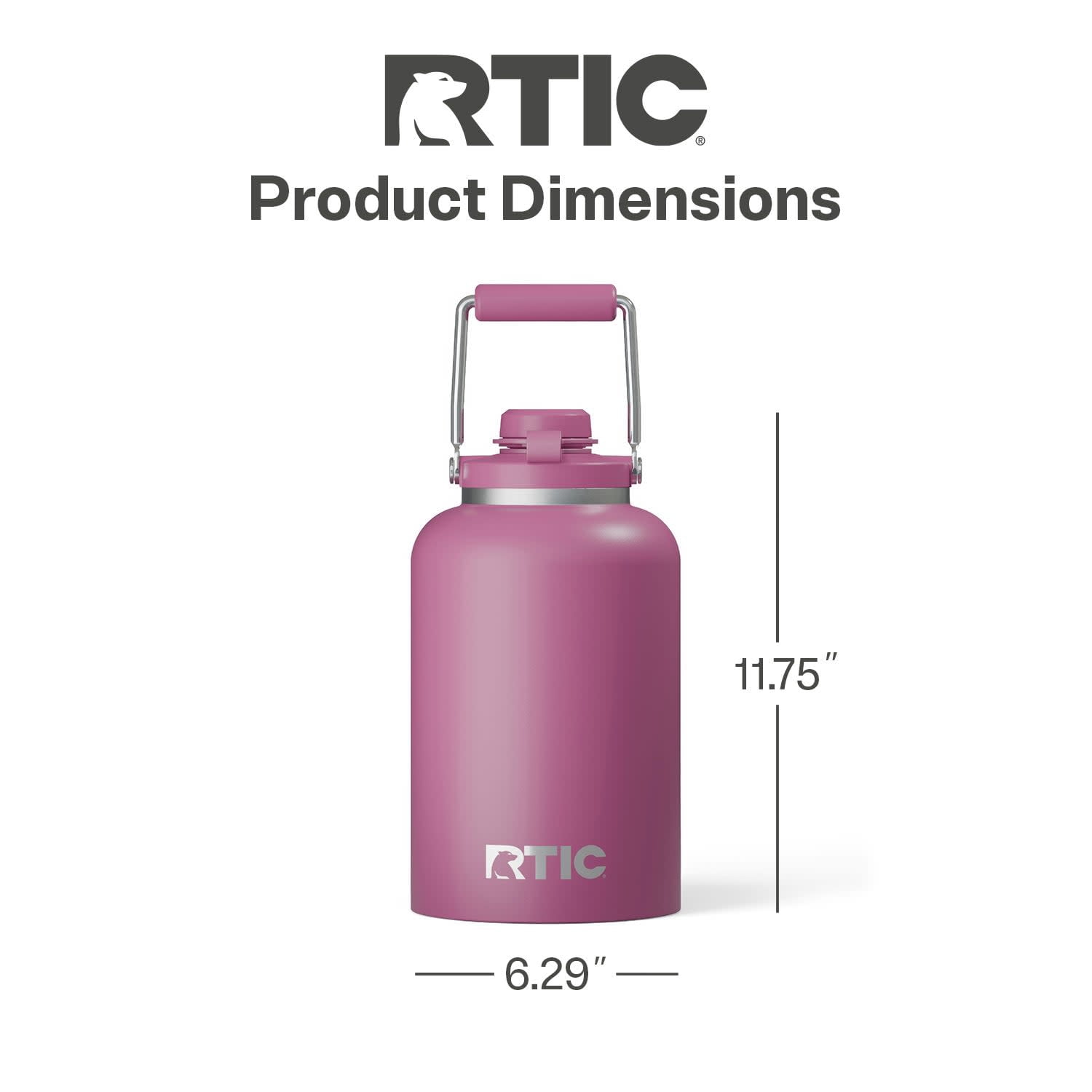 RTIC, Water Bottle Jug, One Gallon, Ceramic Lined Insulated Orchid