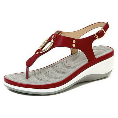 

Flip Flops for Women Wide Width Wedge Sandals Ladies Party Casual Dress Platform Shoes Black Size 9