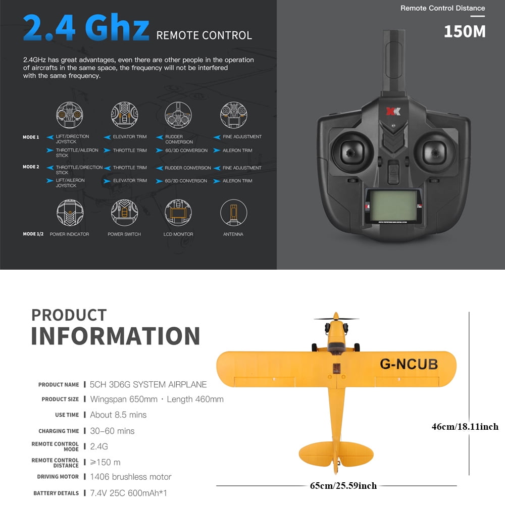 Wltoys XK A160 RC Airplane 650mm Wingspan 2.4G Radio Remote Control Aircraft 3D/6G Brushless Motor Plane Toys Gift With 2 Batteries
