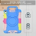 thumbnail image 4 of Elehold Kids Rugged Table Case for iPad 10th Generation 2022 10.9 inch, Made of PC Heavy Duty and Soft TPU with 360 Rotating Ring Stand-Shoulder Strap Handle Crossbody Rugged Silicone Protection,Blue, 4 of 8