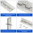 thumbnail image 5 of 20 Inch Continuous & Piano Hinges, 2Pcs Stainless Steel Continuous Hinge for Boat Cabinet Door Box Furniture Silver, 5 of 6