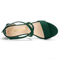thumbnail image 4 of BLISSFUL STEP Sandales à Talon Bloc à Bride Cheville Croisée pour Femmes Vert (Taille 5), 4 of 7