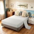 thumbnail image 4 of Manfei Rustic Elk Twin Bedding, Printing Groovy Floral Bedding Comforter Set, Tan Blue, Gray Reversible, 7-Piece, 4 of 6