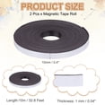 thumbnail image 2 of Rollo de tira magnética Uxcell, 2 rollos de 32.8ft x 0.4" Cinta de imanes para refrigerador, flexible, escribible, 2 of 6