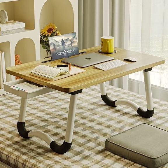 Lap Desk for Laptop - Foldable Laptop Desk for Bed and Couch, Portable and Lightweight Laptop Stand for Bed Breakfast, Working, Reading, and Writing, Wood Lap Table, Large Laptop Tray