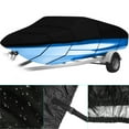 thumbnail image 4 of Waterproof Heavy Duty 210D Boat Cover Trailerable Fishing Ski Bass V-Hull Tri-Hull Runabouts Black, 4 of 6