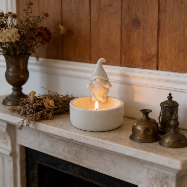 Candelabro de cerámica Soporte blanco para velas de Pascua Adorno decorativo de escritorio para casa, base estable, sirve para varios tamaños de vela, set de tamaño 3 piezas