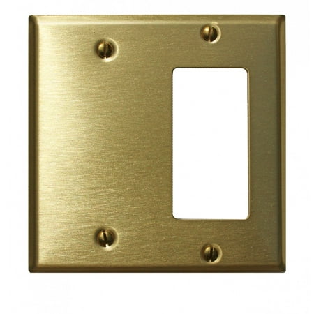- Switchplate Brushed Solid Brass GFI Blank | Renovators Supply
