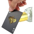 thumbnail image 3 of Abridor de botellas de póquer con tarjeta de crédito de acero inoxidable, regalo para hombres, herramienta de barra de póquer de espadas (negro), 3 of 5