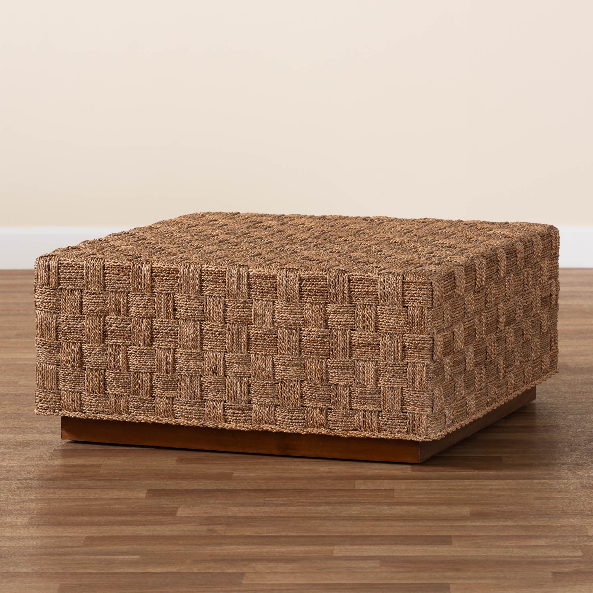 bali & pari Karina Boho Coffee Table, Natural Seagrass