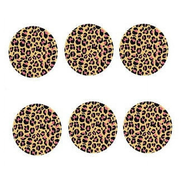 12 - 2 inch Leopard Edible Cupcake Decoration Images