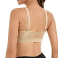 thumbnail image 6 of Byworldtasic Womens Plus Size Seamless Mesh Breathable Wireless Bra Gathered Front Design Bralette Adjustable Soft Bra, 6 of 8