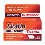 Motrin Dual Action with Tylenol, Ibuprofen & Acetaminophen, 20 Count