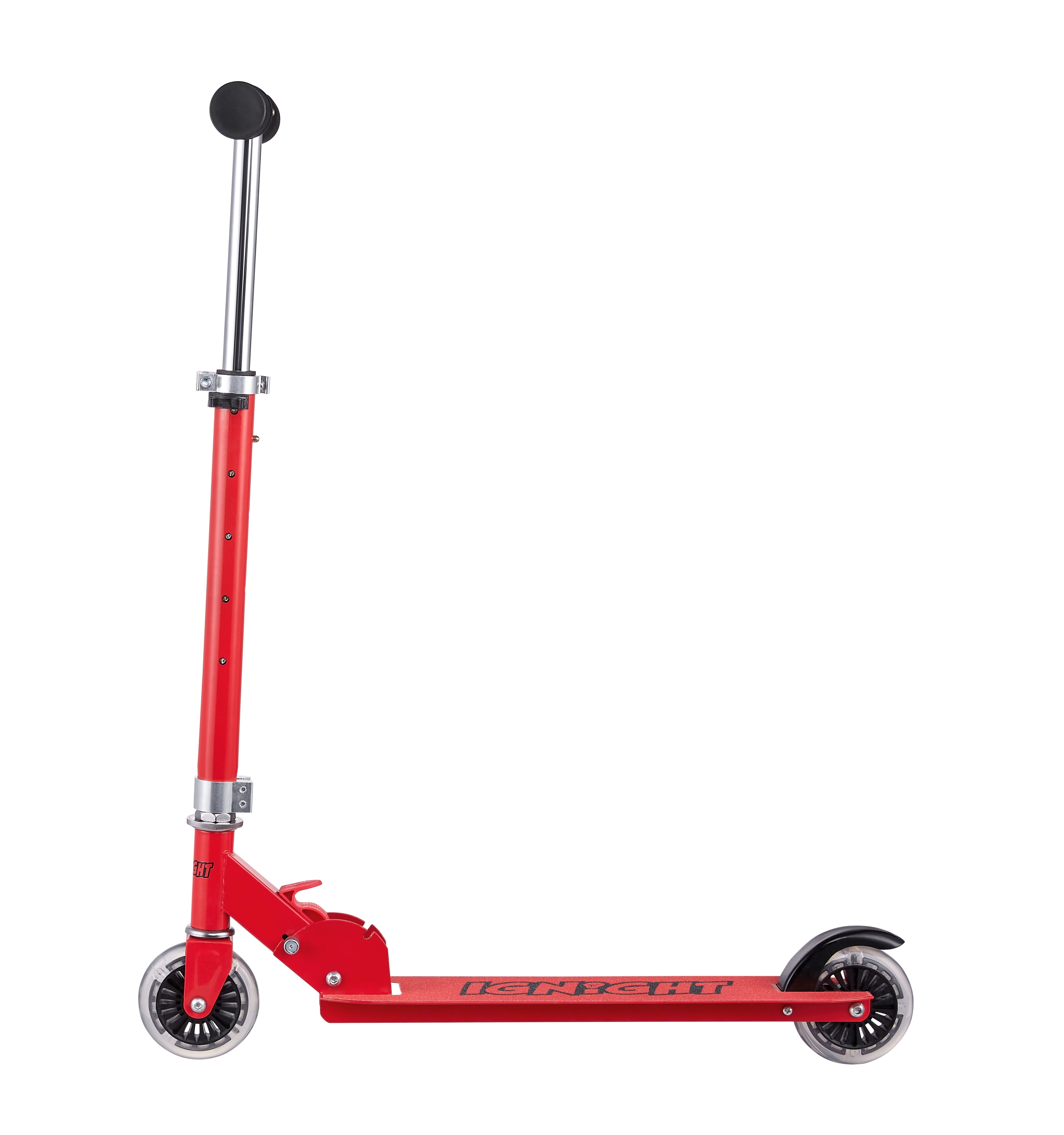 Ignight Kick Scooter with Light Up Wheels and Stem, Red Scooter for Kids Ages 5+