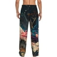 thumbnail image 6 of Cauagu Abstract Peacock Painting Mens Pajama Pants Sleep & Lounge Pants,PJ Bottoms with Pockets-X-Large, 6 of 7