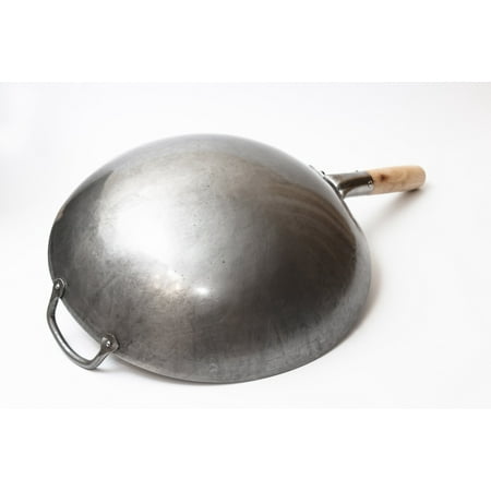 Craft Wok Size  12 inch Hand Hammered Carbon Steel Wok with Round Bottom / 731W88-12in