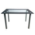 thumbnail image 2 of Tcbosik 43.3" Dining Table with Tempered Glass Top, Modern Kitchen Table with Stainless Steel Legs, Black, 2 of 8