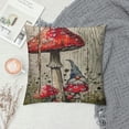 thumbnail image 2 of PRATYUS Colorful Mushroom House Throw Pillow Covers Vintage Wood Background with Lotus Leaf Flower Ladybug Insects Pillow Cases Spring Farmhouse Decorative Cushion Cover 12x12in, 2 of 5