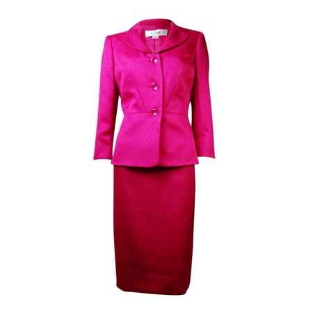 Le Suit Women's English Garden Croco Skirt Suit