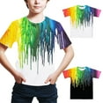 thumbnail image 5 of Odeerbi 4-16Y Kids Boys Tie-dye Print Cotton T-Shirt Fashion Children's Colorful Digital Printing Shirts Summer Loose Short Sleeve Tops White, 5 of 5
