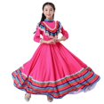 thumbnail image 1 of Falda exclusiva para niñas, falda grande, estilo étnico, vestido de baile, disfraz rosa rojo, 1 of 4