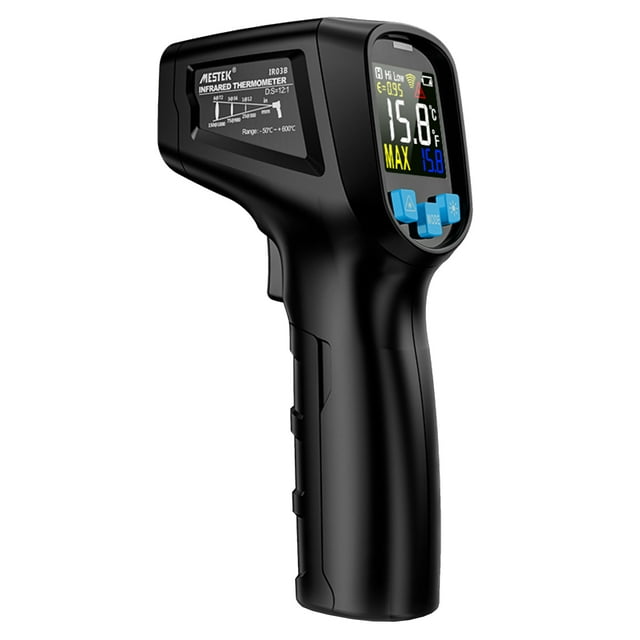 MESTEK -50~600℃ Handheld Non-contact Digital LCD Infrared Thermometer Industrial IR Temperature Tester Pyrometer with Adjustable