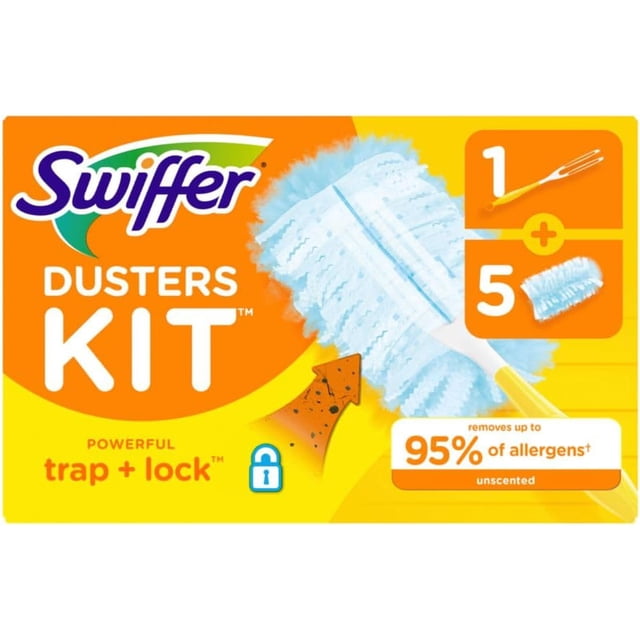 TRAHOO-Dusters Starter Kit for Cleaning, Kit Includes 1 Handle and 5 Dusters