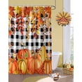 thumbnail image 2 of Shower Curtain, Thanksgiving Orange Pumpkin Waterproof Shower Curtain Set with Hooks for Bathroom Showers,Stalls and Bathtubs,36x72In Black White Buffalo Plaid, 2 of 7