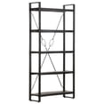 thumbnail image 2 of vidaXL 5-Tier Bookcase Black 35.4"x11.8"x70.9" Solid Mango Wood, 2 of 10