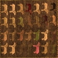thumbnail image 1 of Ahgly Company Indoor Square Abstract Orange Modern Area Rugs, 6' Square, 1 of 4
