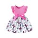 thumbnail image 1 of Odeerbi Niñas Algodón Rib Knit Floral Vestidos Verano Ruffle Manga Arco Princesa Vestido Niños Impreso Sin Mangas Cuello Redondo Rodilla Vestido, 1 of 5