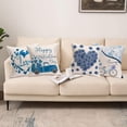 thumbnail image 2 of Happy Valentine’s Day Throw Pillow Covers 18x18 Inch Blue Truck Bicycle with Love Heart Rose Flowers Farmhouse Decorative Pillow Cases Romantic Style Set of 4 Cotton Linen Cushion Cover, 2 of 5