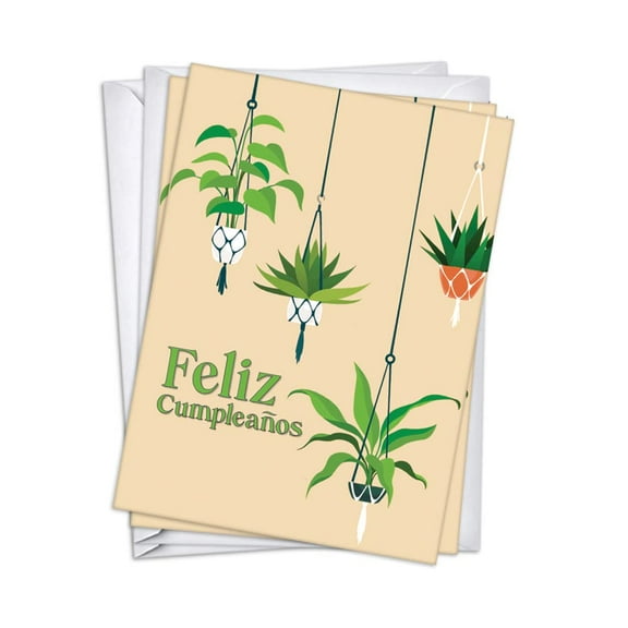 Potted Plants Espa?ol Spanish Birthday Cards | 1 Pack Single (5x7)