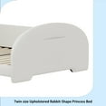 thumbnail image 5 of Twin size Upholstered Rabbit-Shape Princess Bed ,Twin Size Platform Bed with Headboard and Footboard,White, 5 of 12