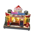 thumbnail image 4 of Estatua de casa de pueblo navideño, adorno navideño, edificio iluminado con LED para decoración del hogar. Forma de helado, 4 of 9