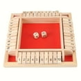 thumbnail image 5 of CHUANK [1pc Classic Strategy Dice Game] 1pc Wooden Shut the Box Dice Game - Standard Edition with Red Felt Board - Classic Strategy Math Board Game for Family & Adults - Educational Risk-, 5 of 5