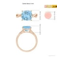 thumbnail image 4 of ANGARA Natural Claw-Set Cushion 2.7 ct Aquamarine Solitaire Engagement Ring in 14K Rose Gold for Women (Size-9mm) | March Birthstone, Anniversary, Jewelry Gift for Women | Natural Aquamarine Ring, 4 of 9