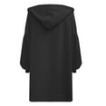 thumbnail image 5 of LYXSSBYX Solid Color Coat Long Sleeve Hot Sale Clearance Women Tops Long Pocket Hood Solid Color Lantern Sleeve Long Sleeve Cardigan, 5 of 5