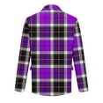 thumbnail image 2 of Zimjoy Mens Plaid Blazer Casual Slim Fit Corduroy Suit Jacket Vintage One Button Checkered Blazer Work Office Business Blazers Jackets Birthday Party Sport Coats, Purple 3XL, 2 of 5