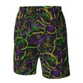 thumbnail image 5 of Naloa Neon Mardi Gras Men's Beach Shorts, Surfing shorts, Swim trunks, Quick Dry Swim Trunks for Surfing Beach Fun - Small, 5 of 9