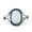 White Opal with White Tone, variant on Oval Rope Beaded Oxidized Split Shank Turquoise Ring White Tone 925 Sterling Silver, Size 7