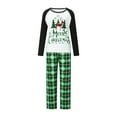 thumbnail image 2 of Christmas Family Pajamas Matching Set Christmas Tree Print Long Sleeve Tops and Green Plaid Pants Sleepwear, 2 of 10