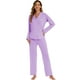 thumbnail image 4 of Conjunto de pijama LUBOT para mujer, viscosa de bambú, punto morado, 2XL, 4 of 6